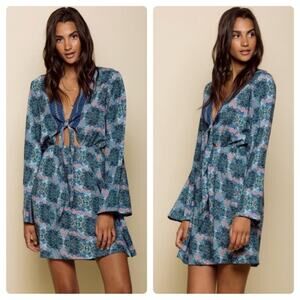NWT Raga Poetic Dreams Cut Out Tie Waist Mini Dress Size Large